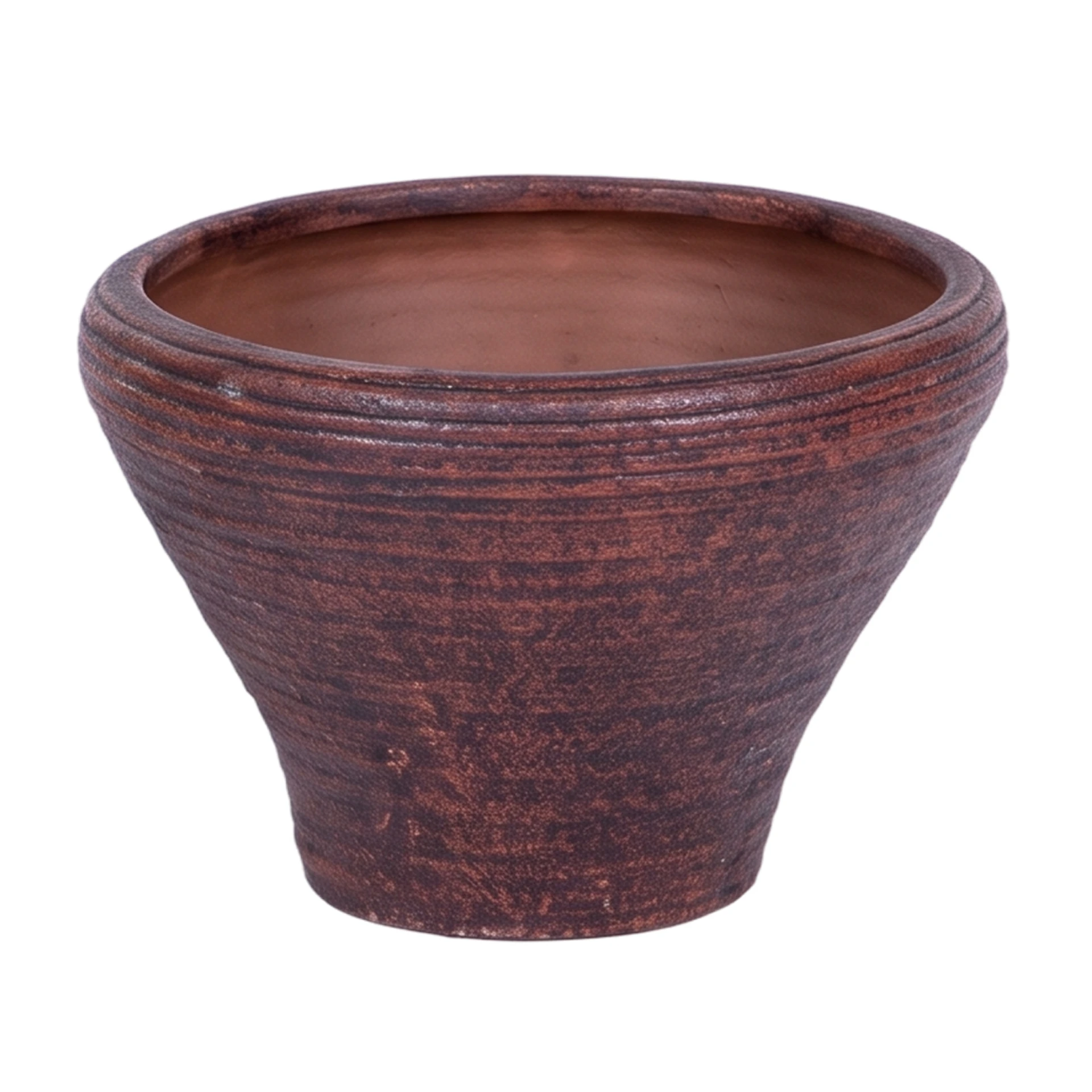 Handgedraaide pot in bruin